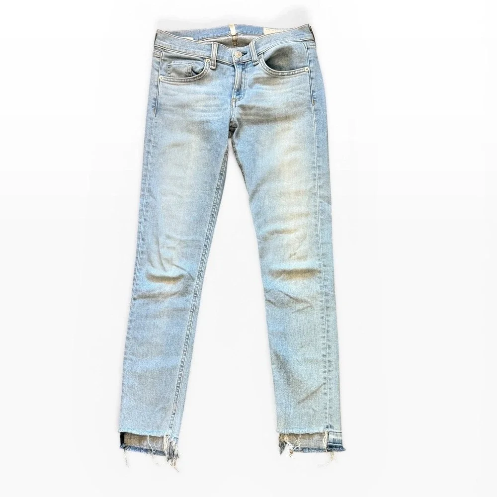 Rag & Bone Jean Capri Wiley Light Wash Raw Step Hem Slim Cropped Jeans Size 25